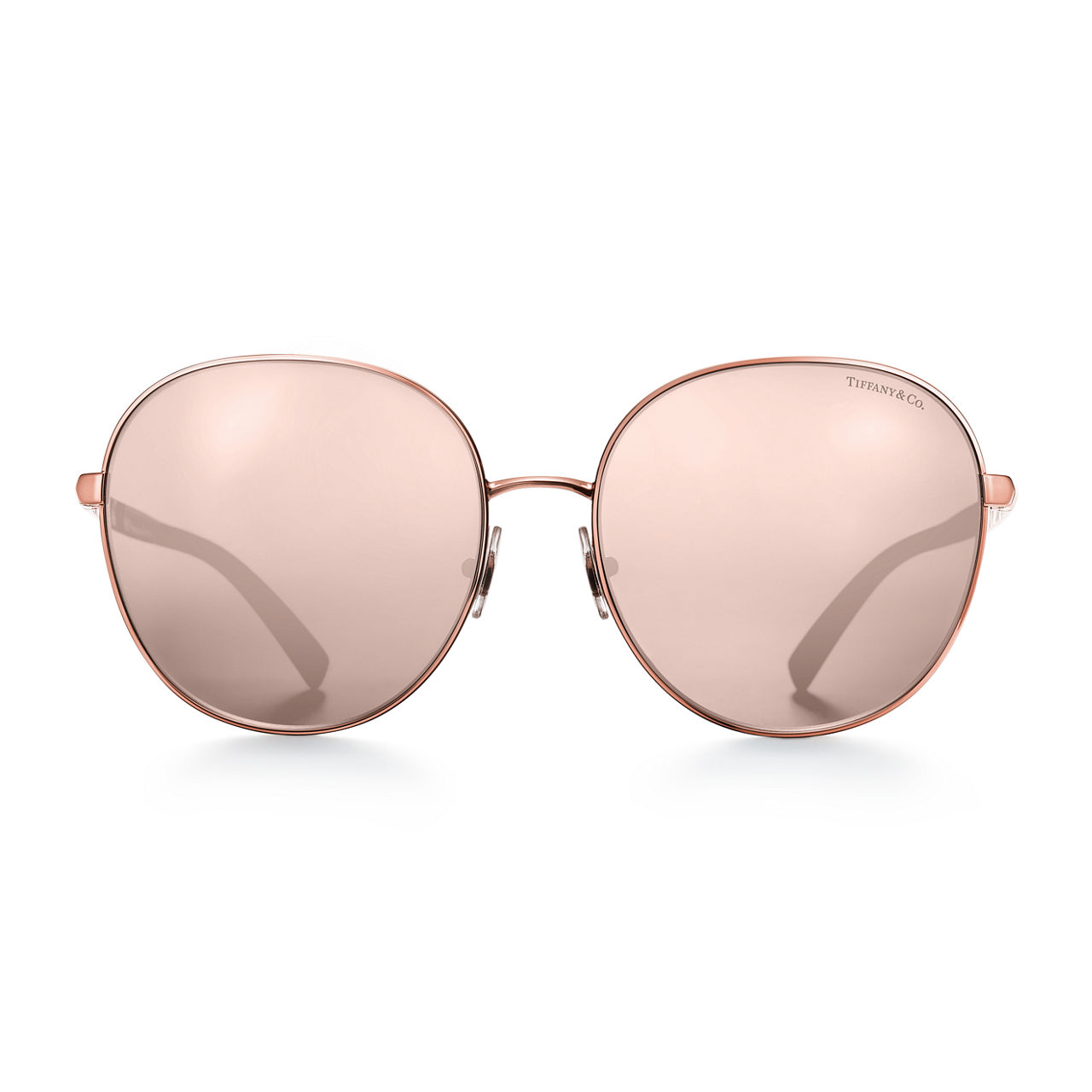 Gafas de sol redondas en metal color oro rosa