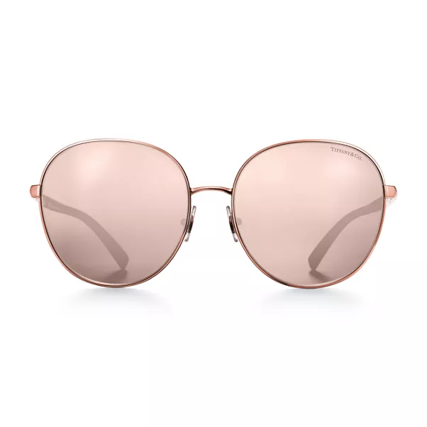 Round Sunglasses in Rose Gold-coloured Metal