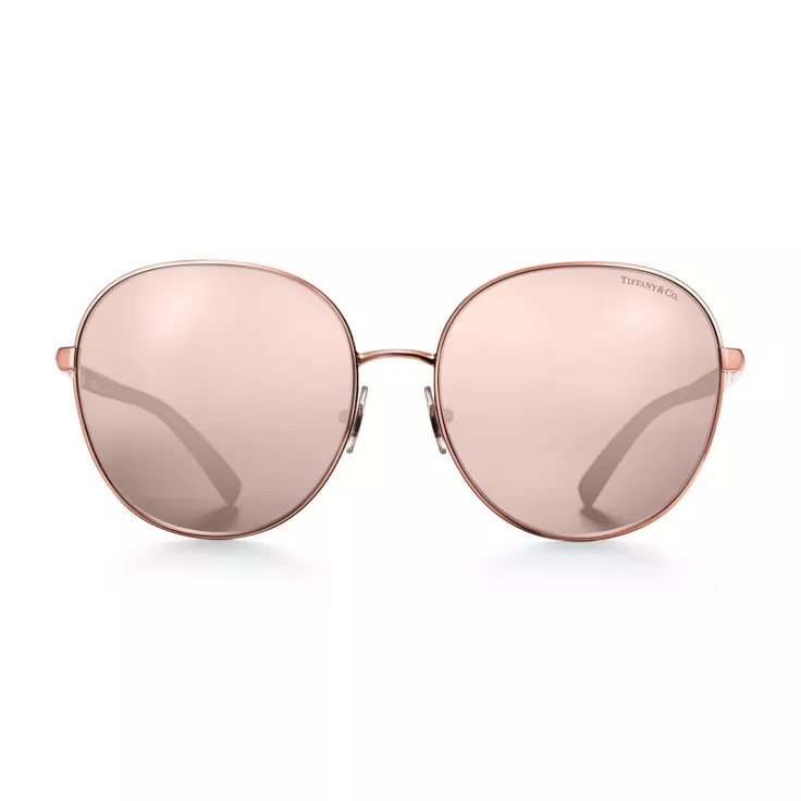 Atlas:Solaires rondes en métal doré rose, 1