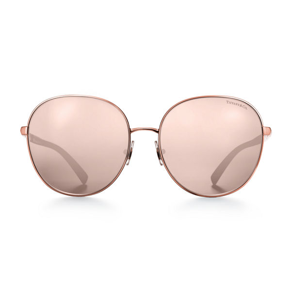 Atlas:Round Sunglasses in Rose Gold-coloured Metal