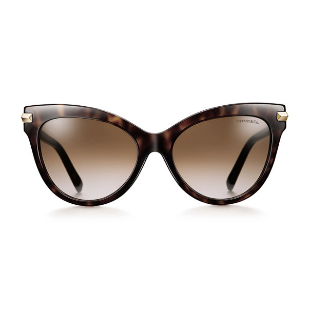 Atlas:Cat Eye Sunglasses in Tortoise Acetate with Pale Gold-coloured Metal Accents