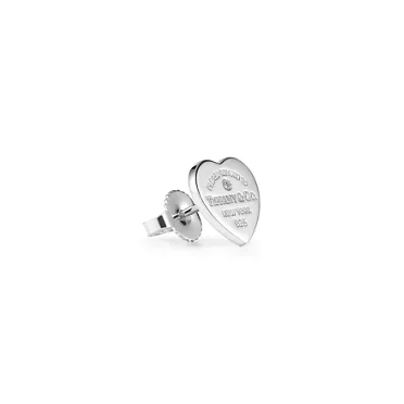 Return to Tiffany®:Heart Tag Earrings in Sterling Silver with a Diamond, Mini, 2