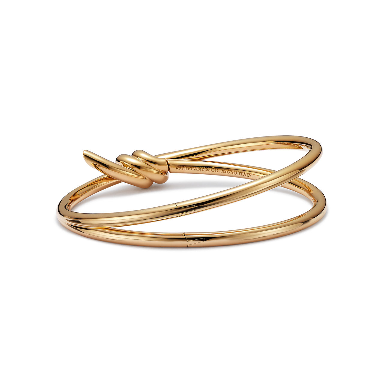 Tiffany Knot:Double Row Hinged Bangle in Yellow Gold image number 3
