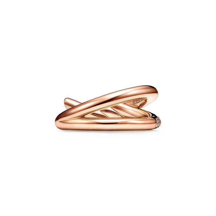 Tiffany Knot:Anillo de dos vueltas en oro rosa con diamantes imagen número 4