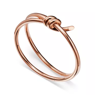 Tiffany Knot:Double Row Hinged Bangle in Rose Gold, 2
