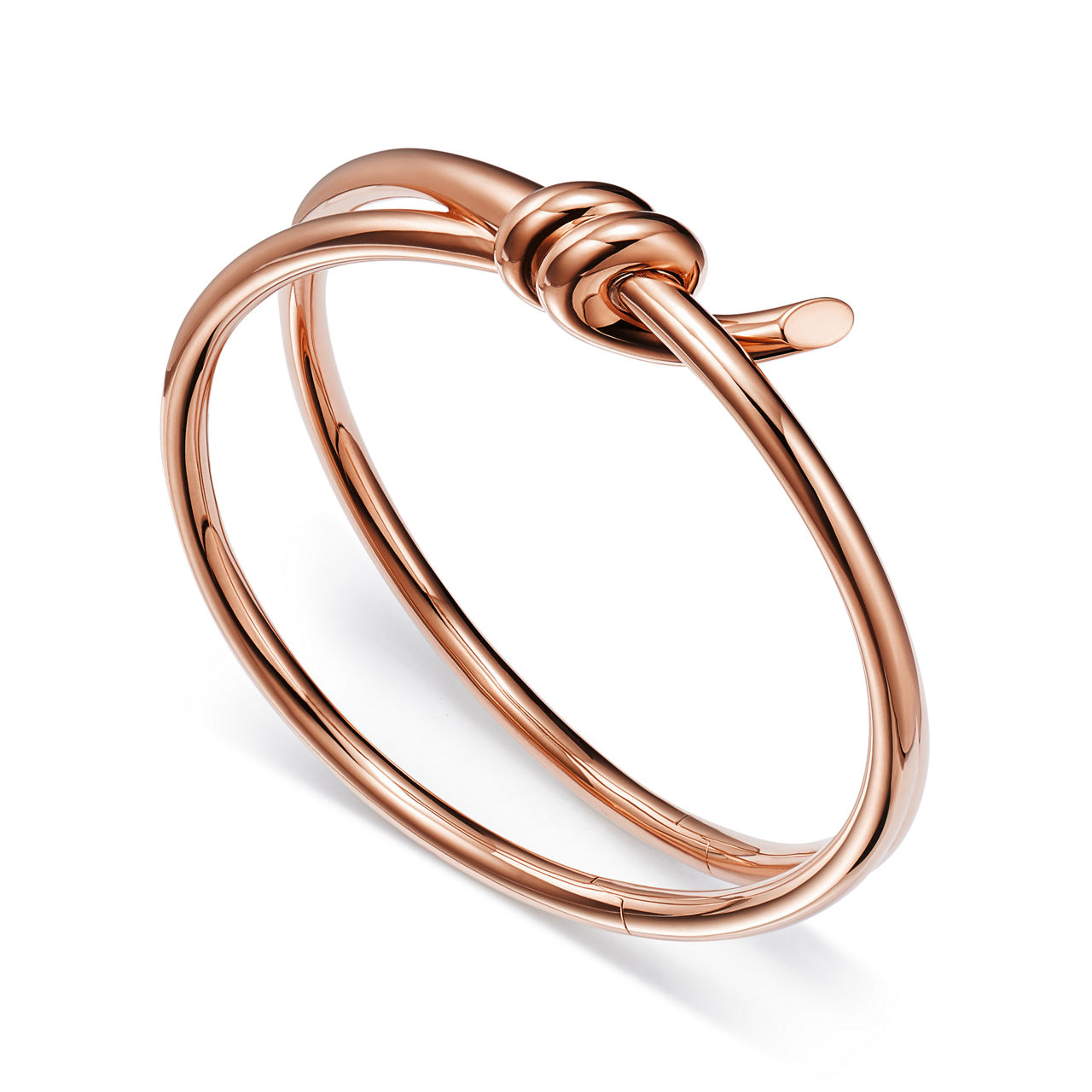 Tiffany Knot:Bracelet jonc double rang à charnière en or rose 18 carats numéro dimage {1}