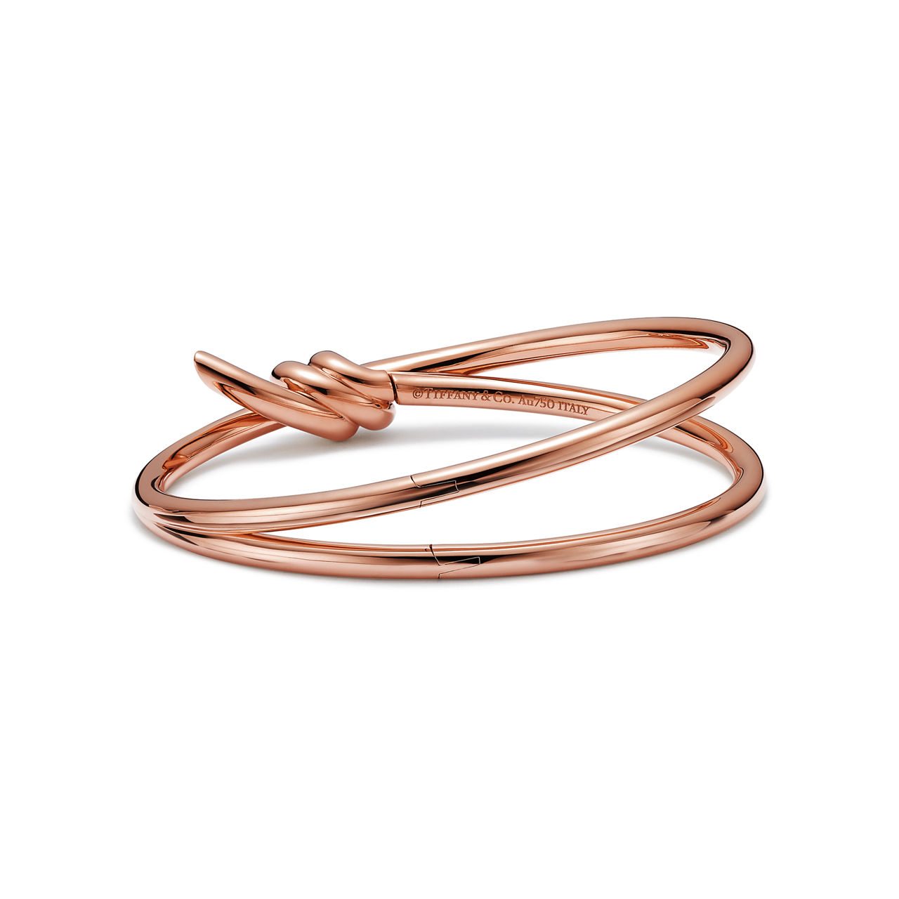 Tiffany Knot:Bracelet jonc double rang à charnière en or rose 18 carats numéro dimage {1}