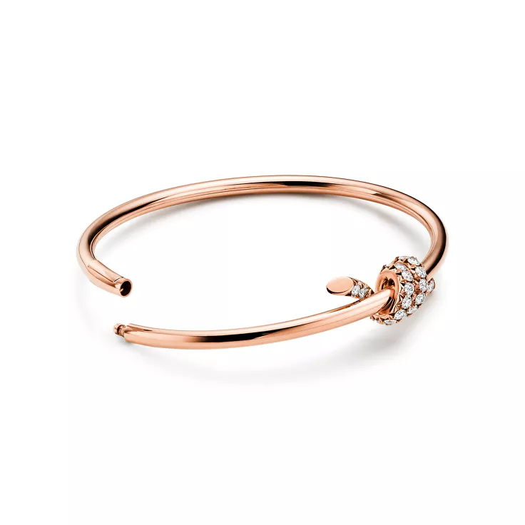 Tiffany Knot:Wire Bangle in Rose Gold with Diamonds, 5