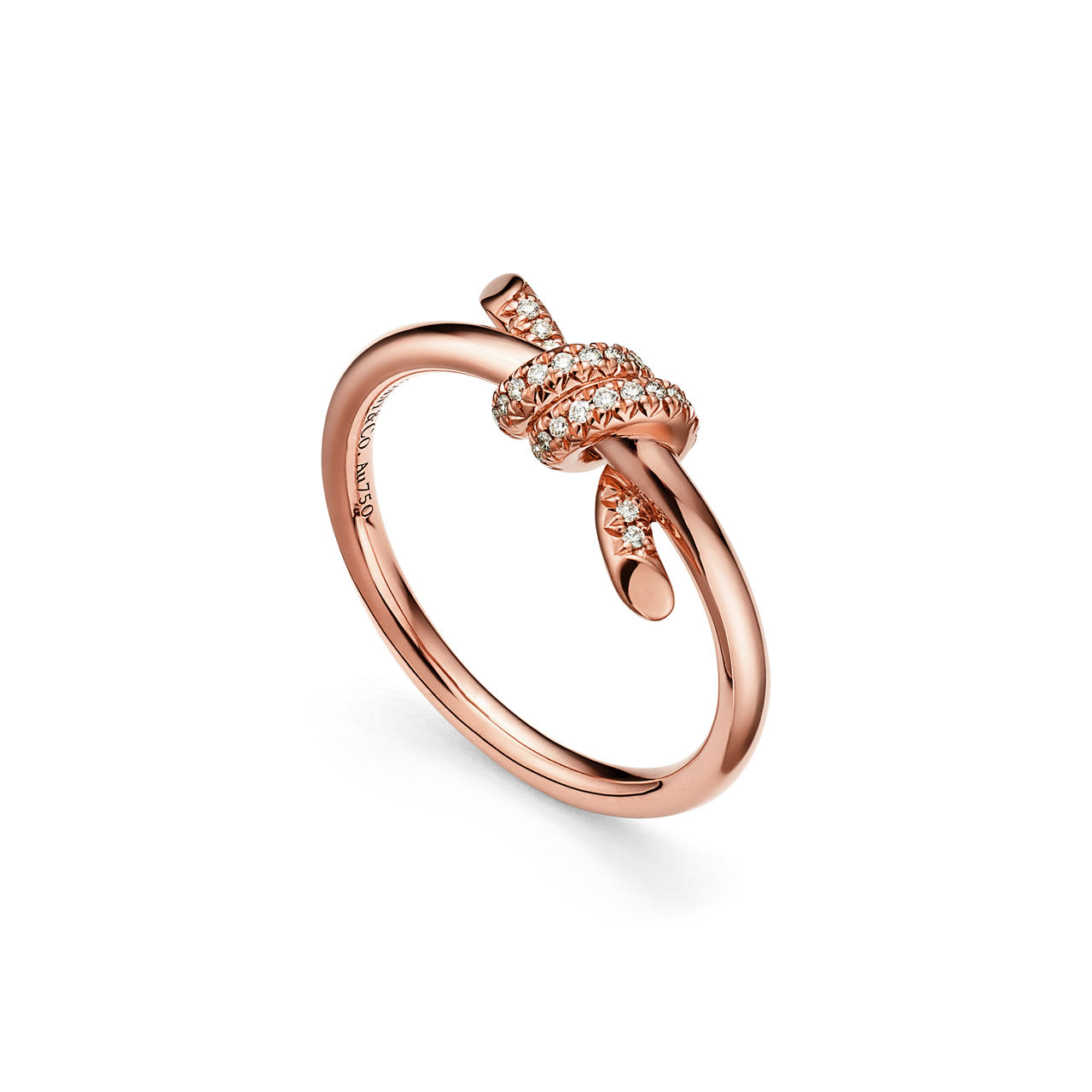 Tiffany Knot:Anillo en oro rosa con diamantes imagen número 2