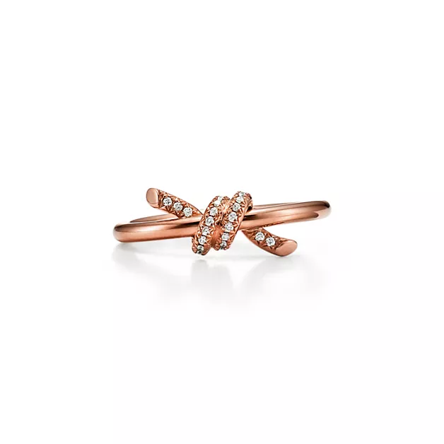 Tiffany Knot:Ring in Rose Gold with Diamonds image number 0