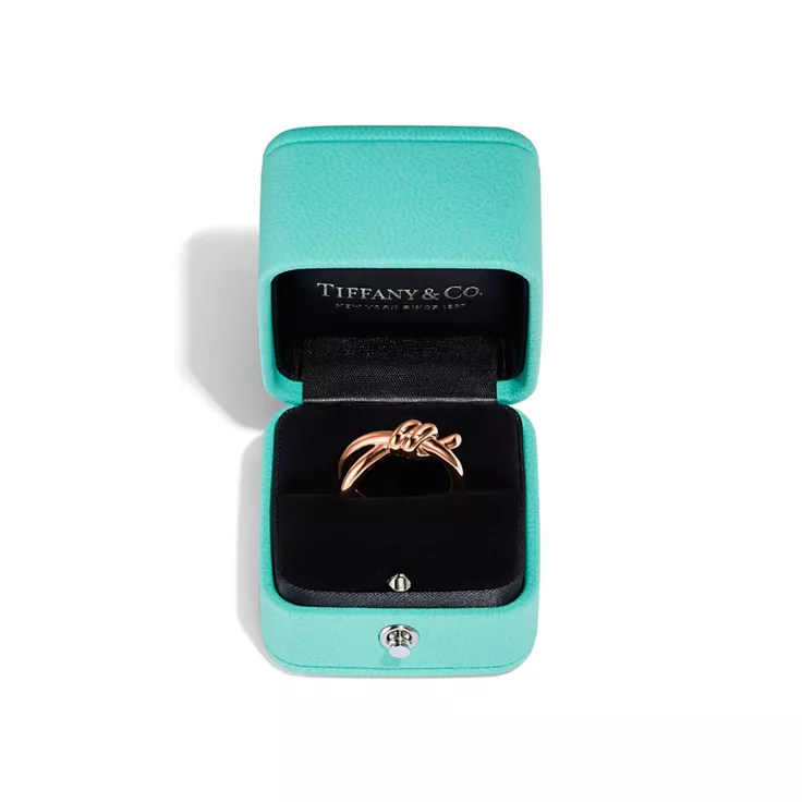 Tiffany Knot:Zweireihiger Ring in Ros&eacute;gold, 5