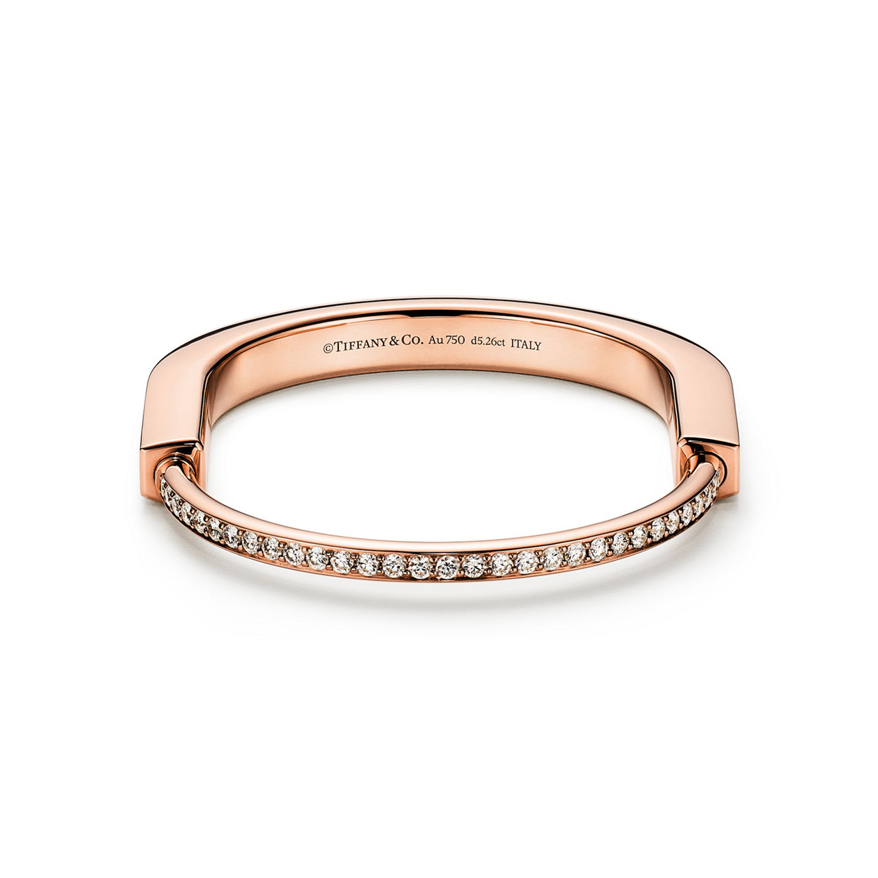 Tiffany Lock:Bangle in Rose Gold with Full Pavé Diamonds image number 6