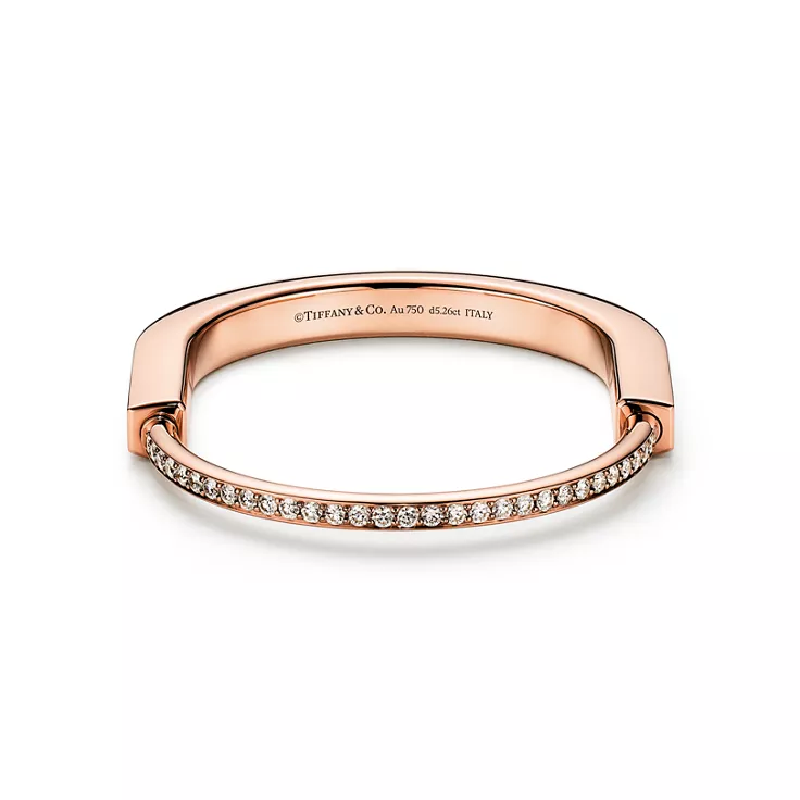 Tiffany Lock:Bangle in Rose Gold with Full Pavé Diamonds, 5