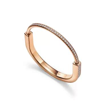 Tiffany Lock:Bangle in Rose Gold with Full Pav&eacute; Diamonds, 3