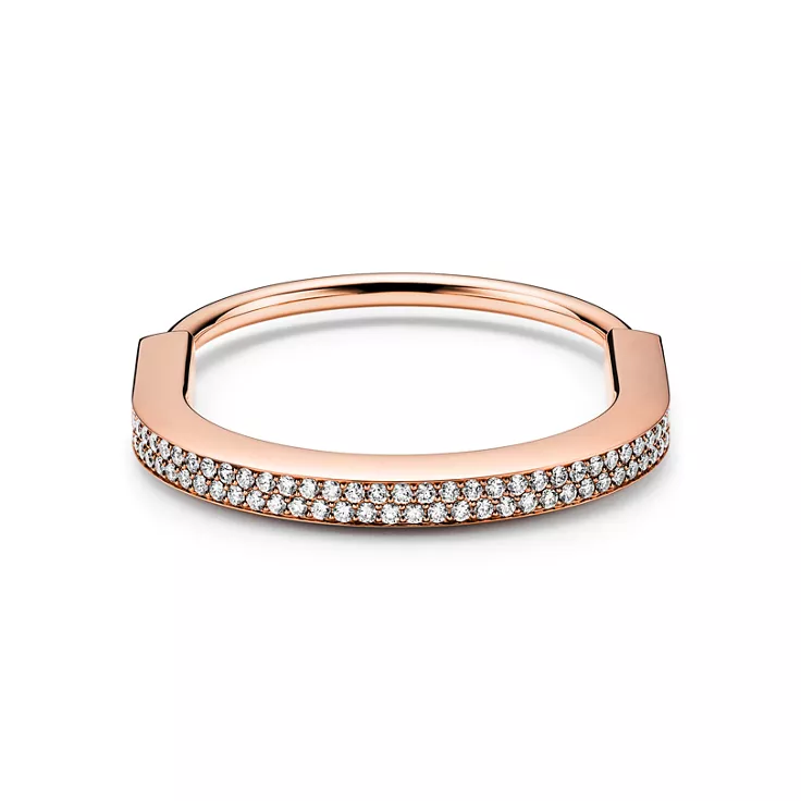Tiffany Lock:Bangle in Rose Gold with Full Pav&eacute; Diamonds, 4