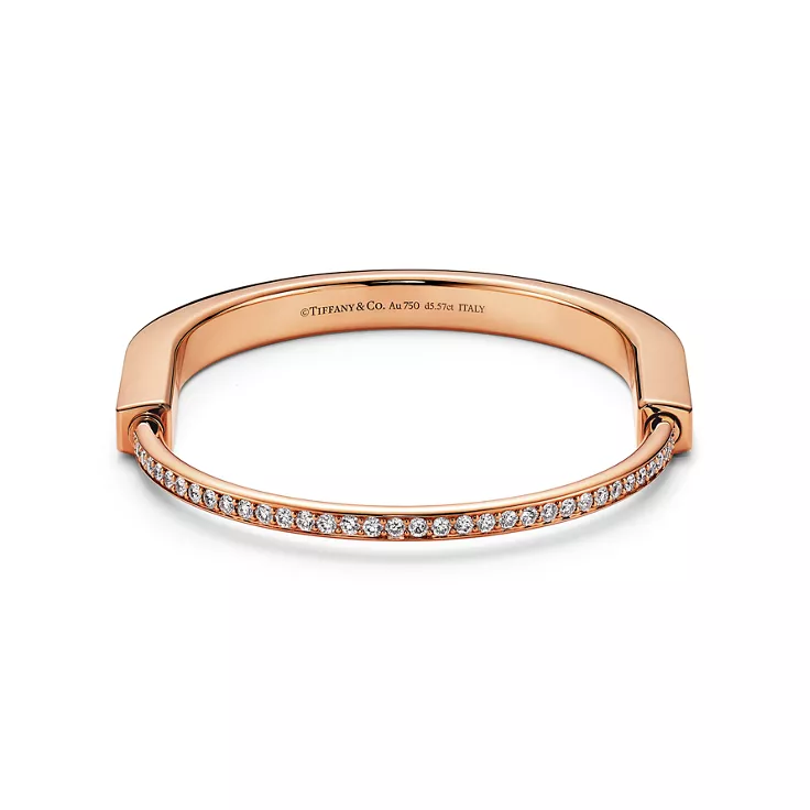 Tiffany Lock:Bangle in Rose Gold with Full Pav&eacute; Diamonds, 5