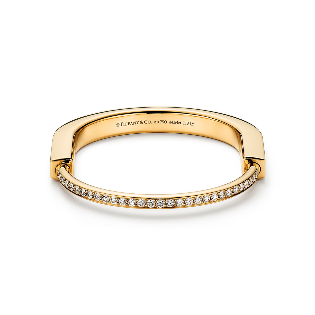 Tiffany Lock:Bangle in Yellow Gold with Full Pavé Diamonds image number 6