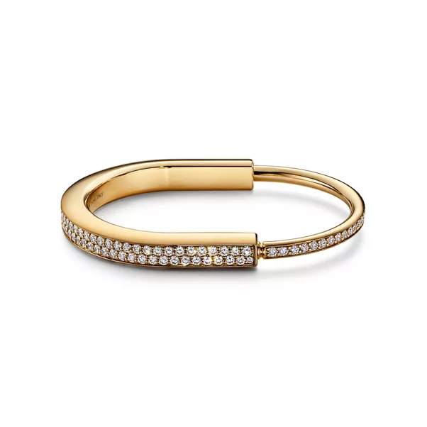 Bangle in Yellow Gold with Full Pavé Diamonds