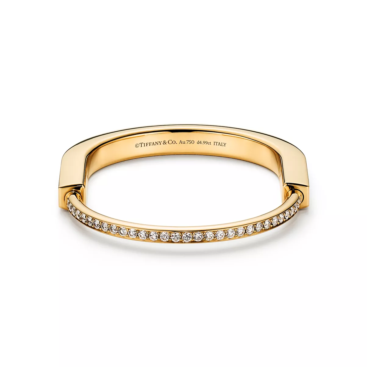 Bangle in Yellow Gold with Full Pav&eacute; Diamonds