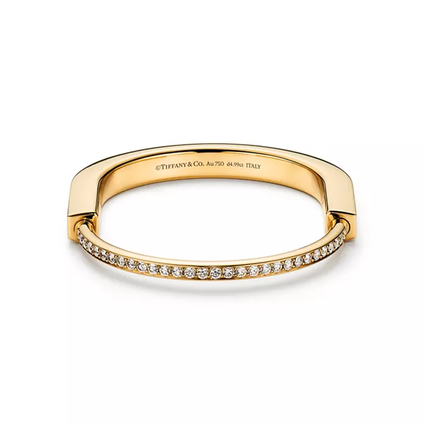 Bangle in Yellow Gold with Full Pav&eacute; Diamonds