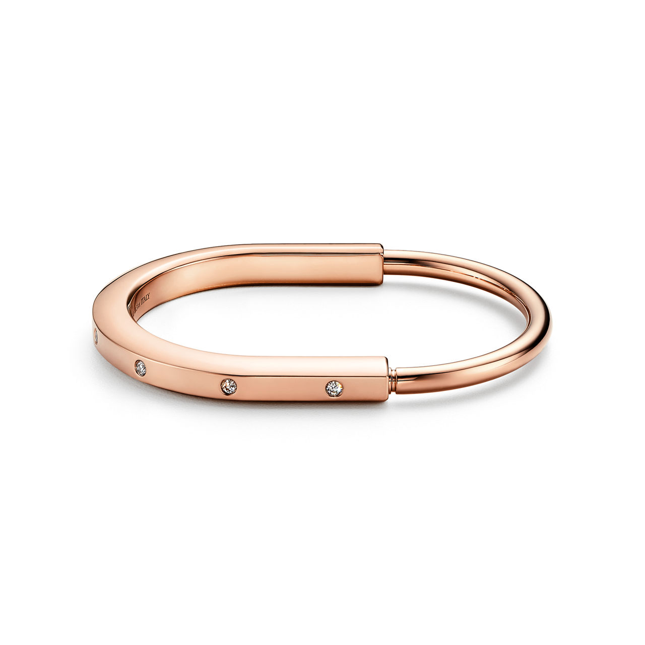 Tiffany Lock:Bangle in Rose Gold with Diamond Accents image number 0