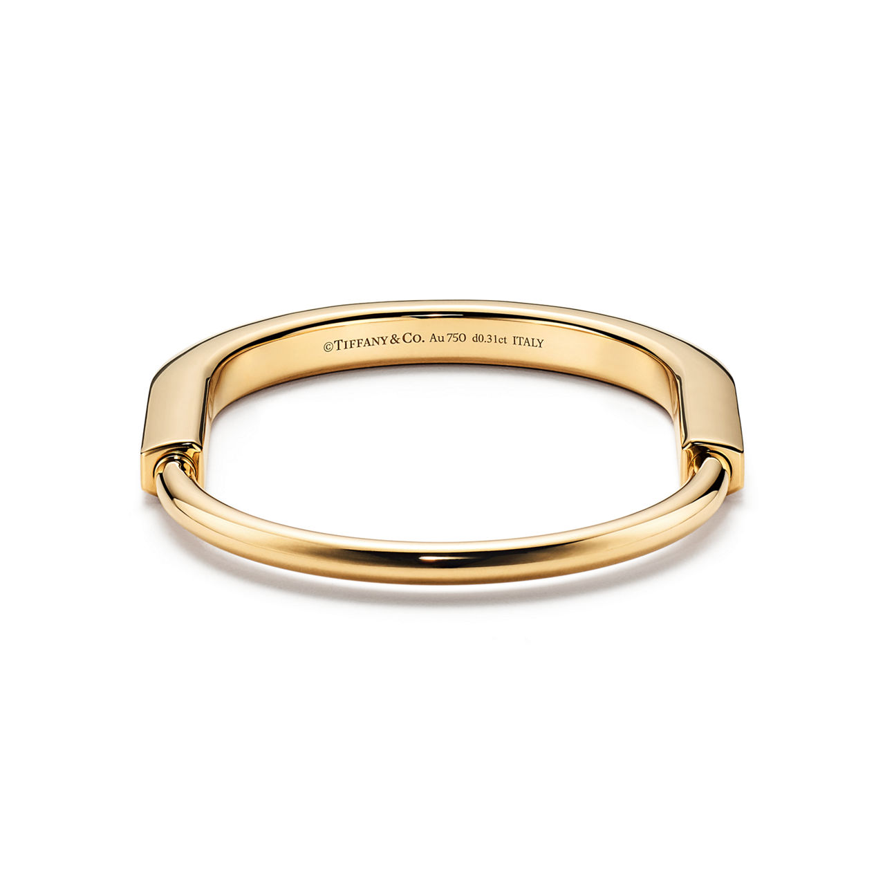 Tiffany Lock:Bangle in Yellow Gold with Diamond Accents image number 6