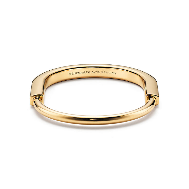 Tiffany Lock:Bangle in Yellow Gold with Diamond Accents image number 5