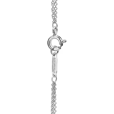 Return to Tiffany™:Heart Double Chain Bracelet in Silver with a Diamond, Small, 2