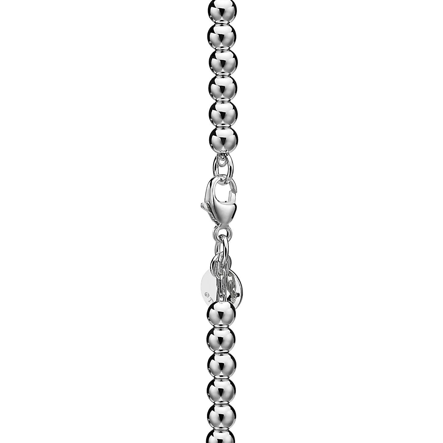 리턴 투 티파니™:레드 미니 하트 비드 브레이슬릿, 실버에 다이아몬드 세팅, 4mm 이미지 번호 4