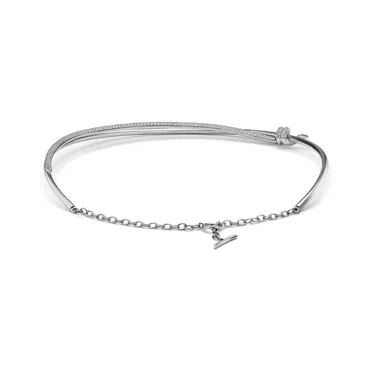 Tiffany Knot:Double Row Necklace in White Gold with Diamonds, 2