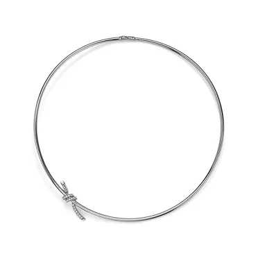 Tiffany Knot:Necklace in White Gold with Diamonds, 2