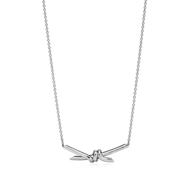 Tiffany Knot:Pendant in White Gold with Diamonds, 3