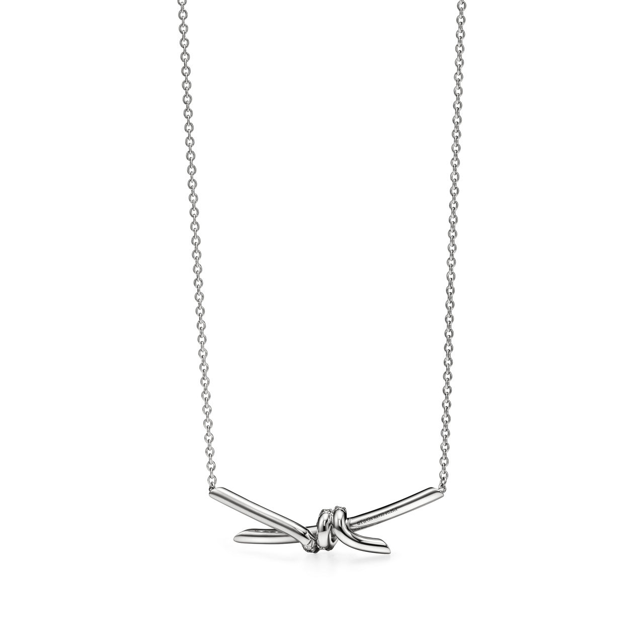 Tiffany Knot:Pendant in White Gold with Diamonds image number 2