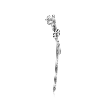 Tiffany Knot:Drop Earrings in White Gold with Diamonds, 2
