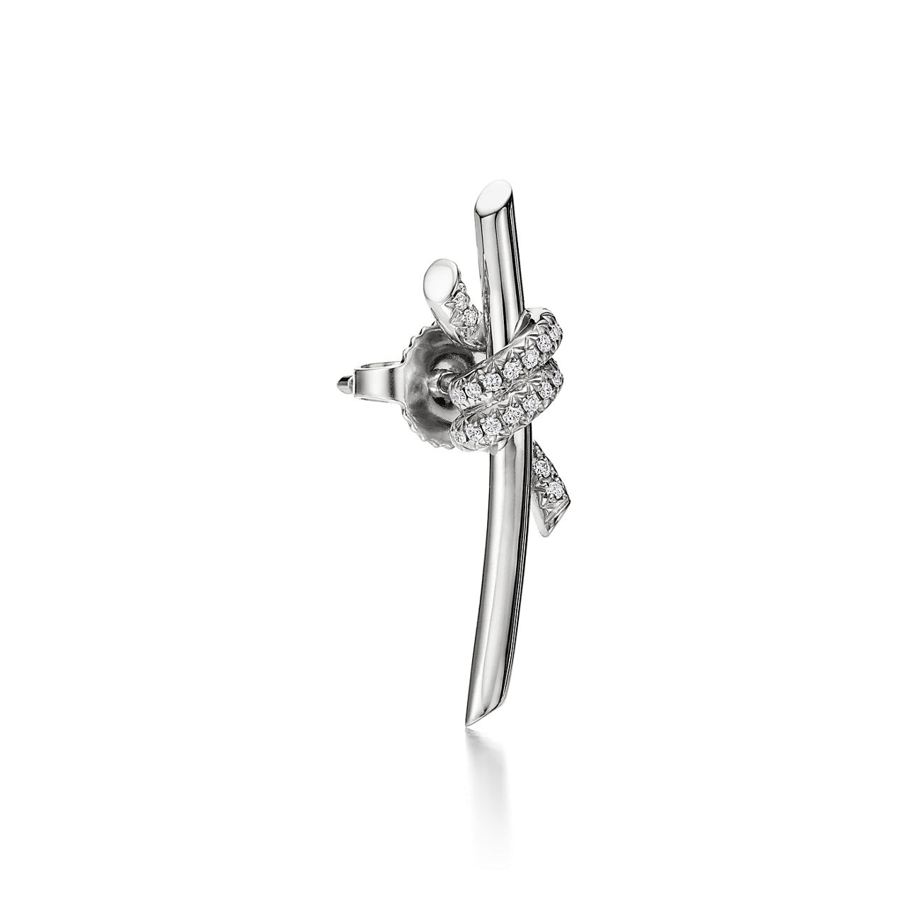 Tiffany Knot:Earrings in White Gold with Diamonds image number 2