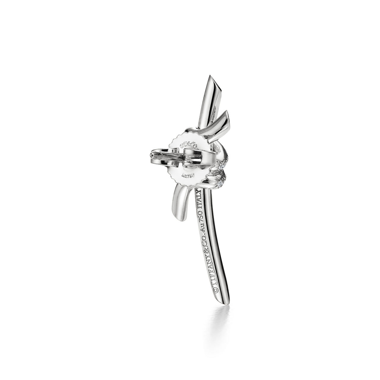 Tiffany Knot:Earrings in White Gold with Diamonds image number 3