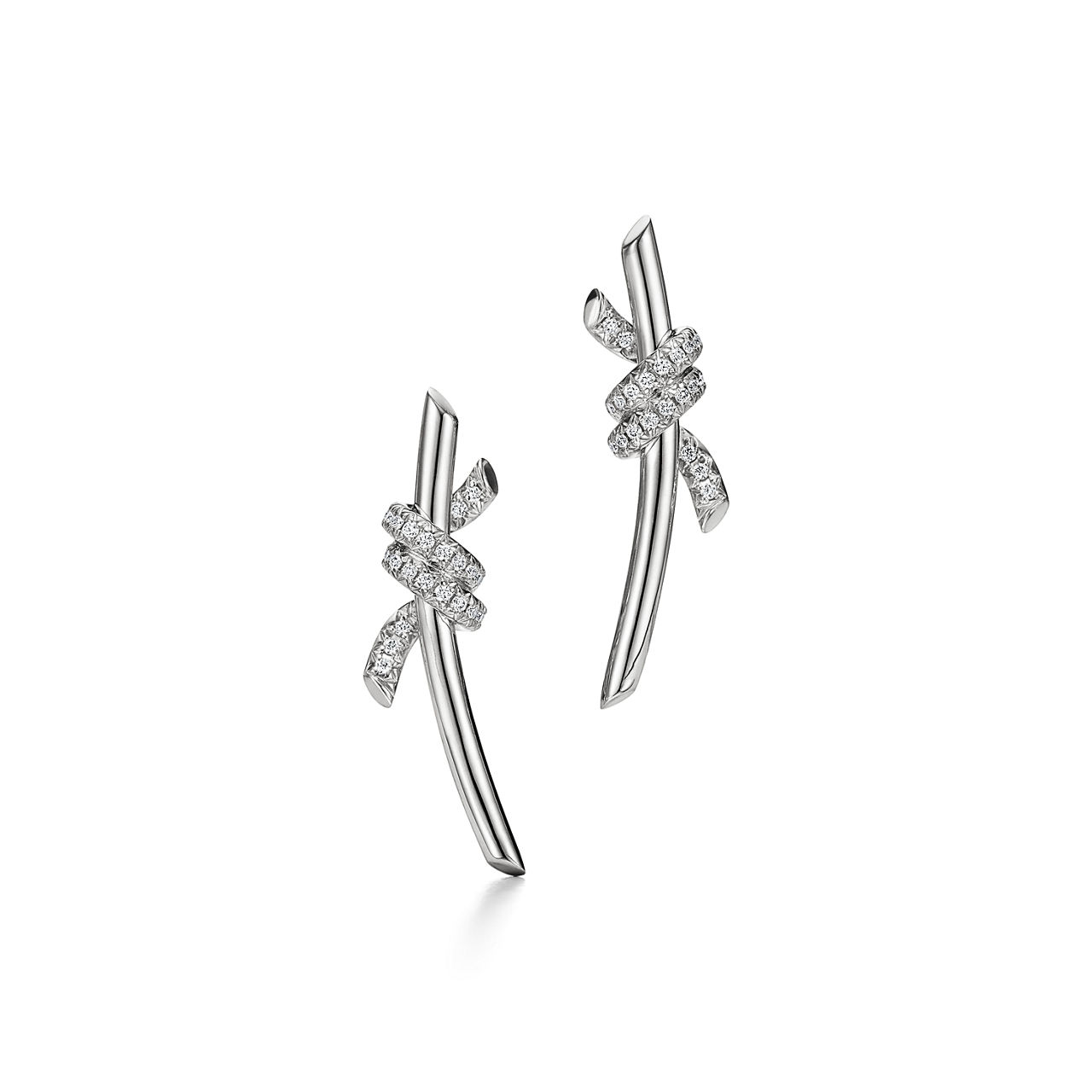 Earrings in White Gold with Diamonds