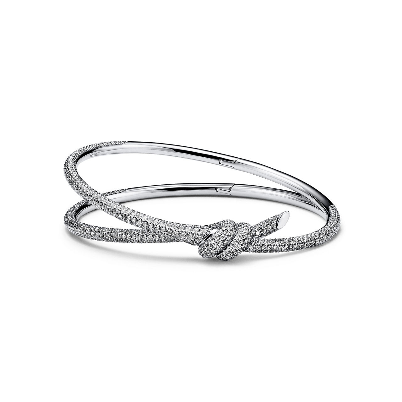 Double Row Bracelet in White Gold with Diamonds