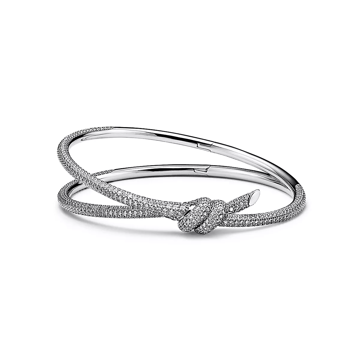 Tiffany Knot Bracelet 18K 화이트 골드 다이아몬드 No color