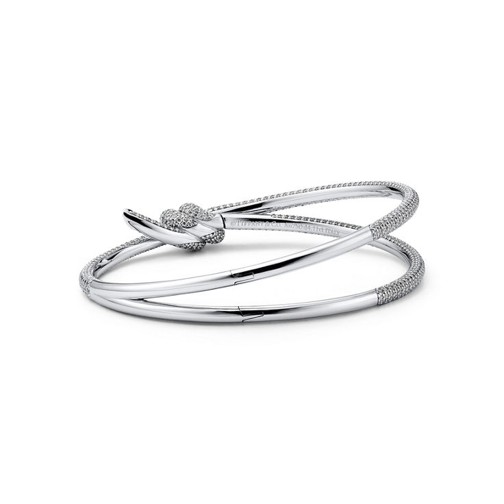 Collezione Tiffany Knot:Bracciale Double Row in oro bianco con diamanti numero immagine 4