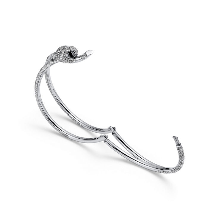 Collezione Tiffany Knot:Bracciale Double Row in oro bianco con diamanti numero immagine 5