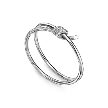 Tiffany Knot:Double Row Bracelet in White Gold with Diamonds, 2