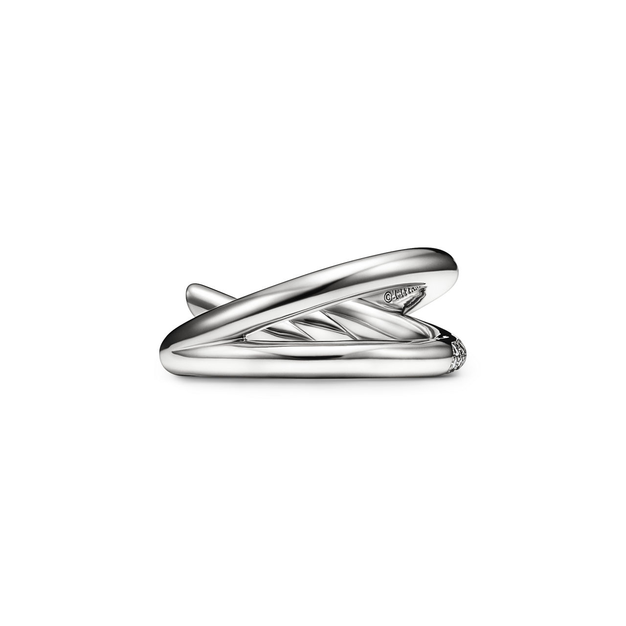 Tiffany Knot:Double Row Ring in White Gold with Diamonds | Tiffany