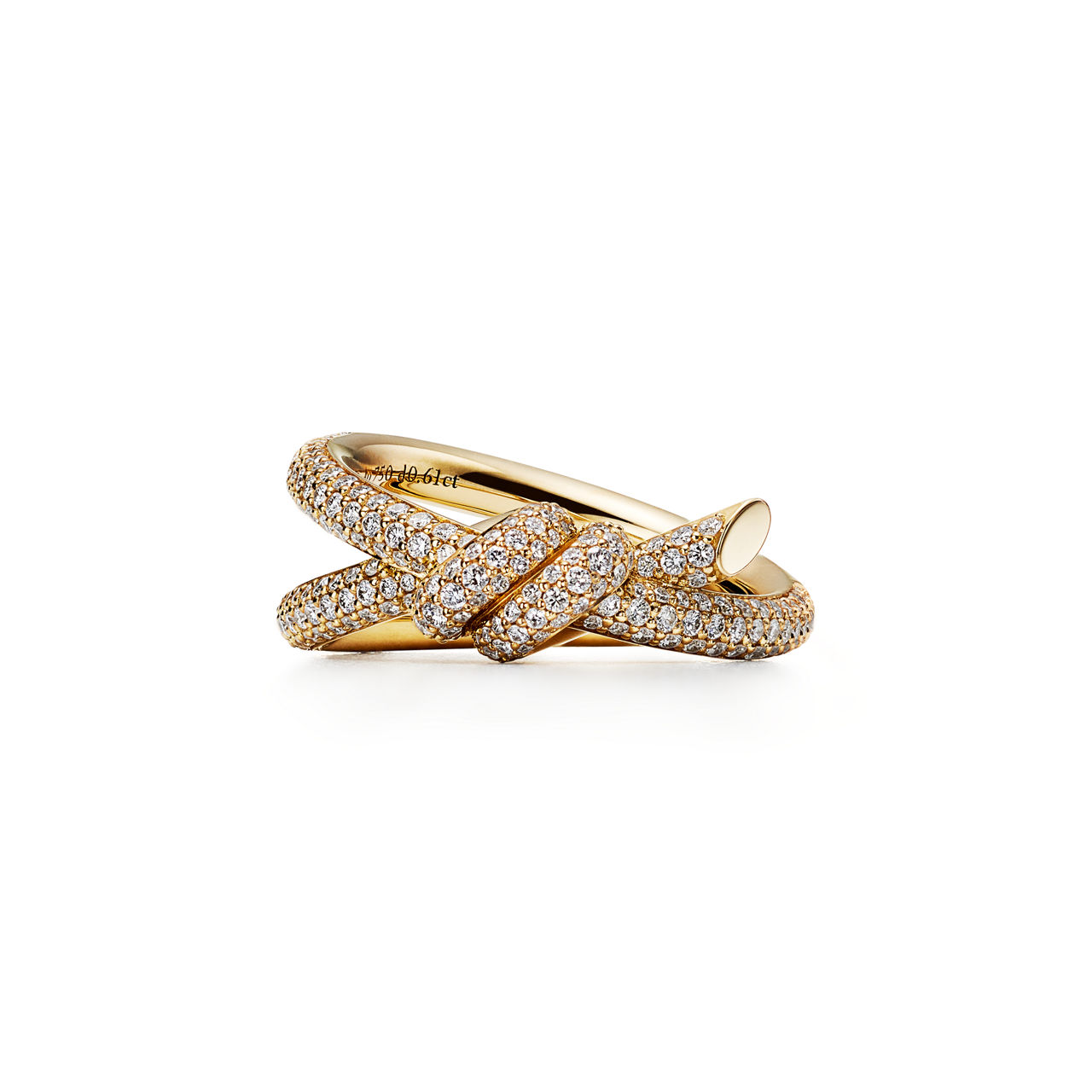 Tiffany Knot:Double Row Ring in Yellow Gold with Diamonds image number 0