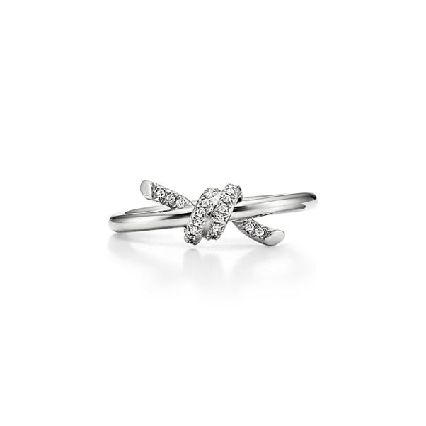 Tiffany Knot:Ring in Weißgold mit Diamanten