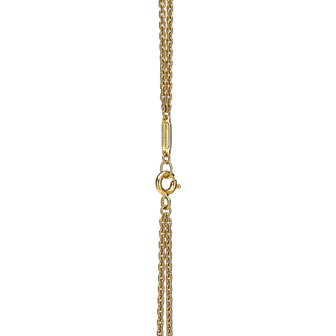 Tiffany HardWear:Large Double Link Pendant in Yellow Gold with Pavé Diamonds image number 3