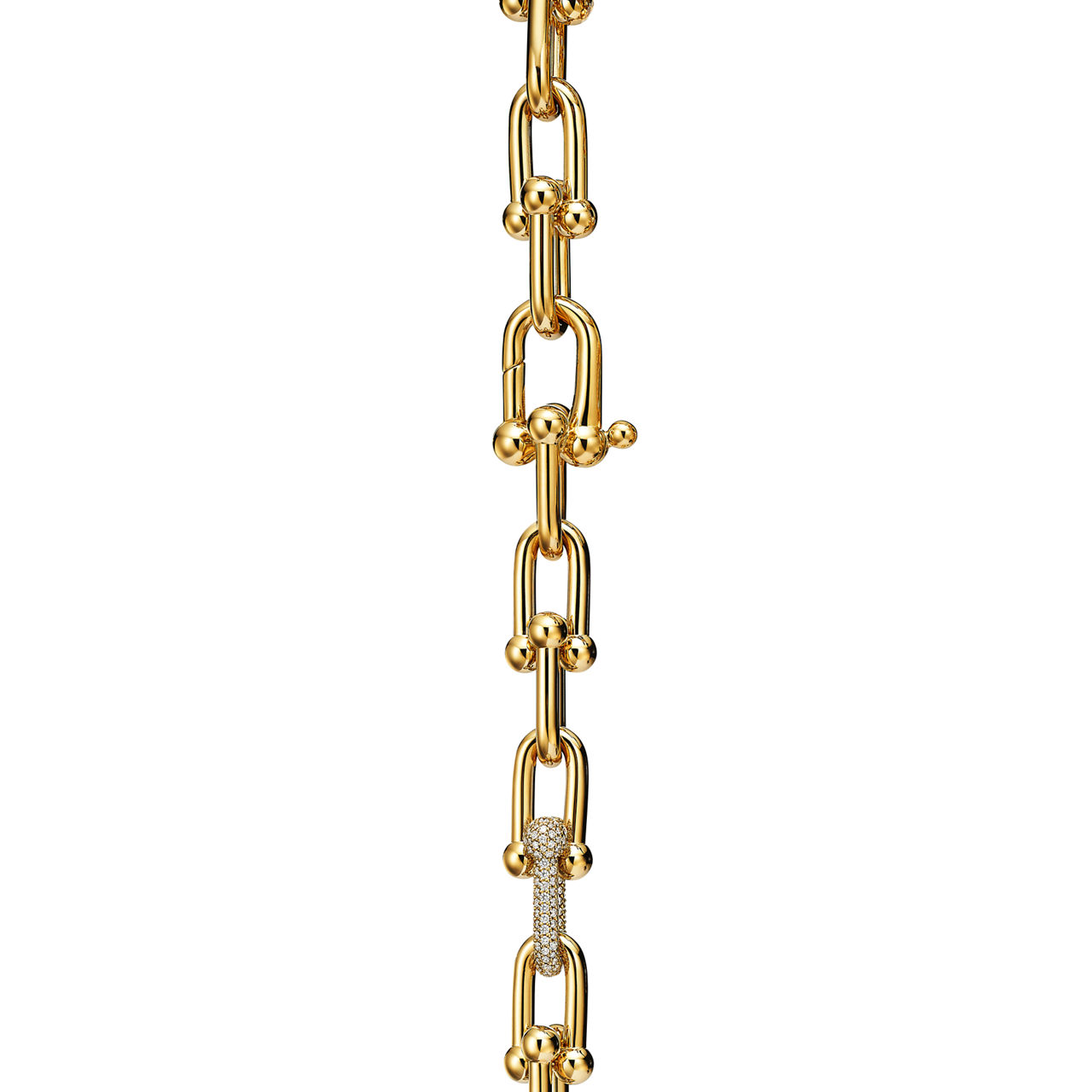 Tiffany HardWear:Large Link Bracelet in Yellow Gold with Diamonds image number 2
