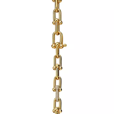 Tiffany HardWear:Large Link Bracelet in Yellow Gold with Diamonds, 2