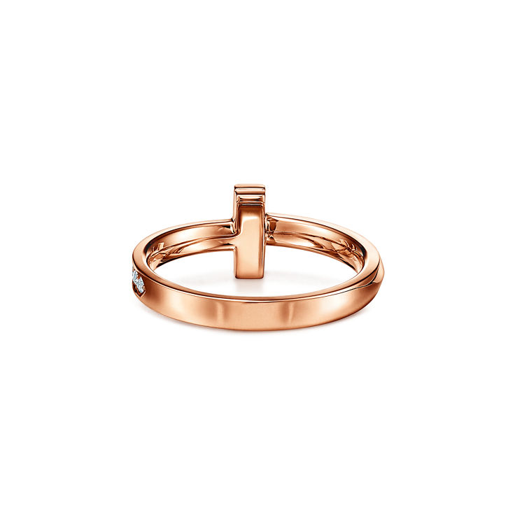 Tiffany T:T1 Ring in Rose Gold with Diamonds image number 4