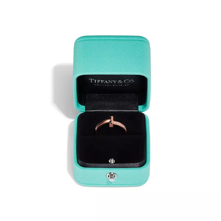 Tiffany T:T1 Ring in Rose Gold with Diamonds, 5